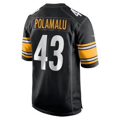 P.Steelers #43 Troy Polamalu Black Game Jersey Stitched American Football Jerseys