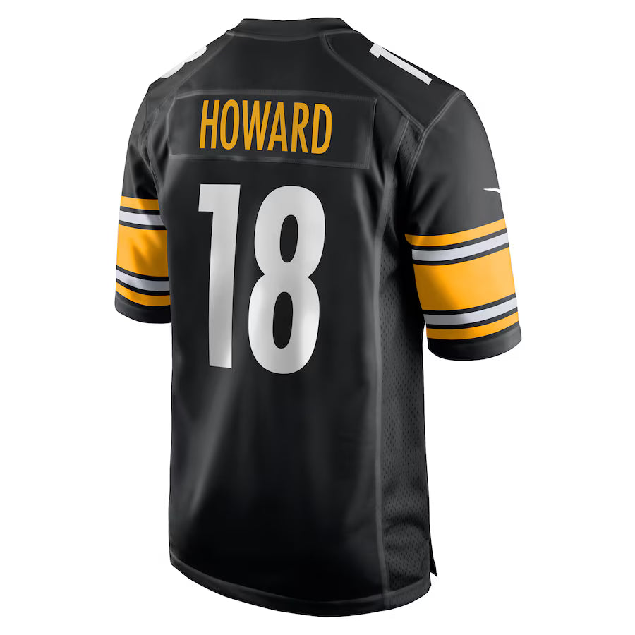 P.Steelers #18 Will Howard Black Game Jersey Stitched American Football Jerseys
