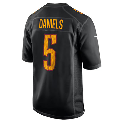 W.Commanders #5 Jayden Daniels Black Game Jersey Stitched American Football Jerseys