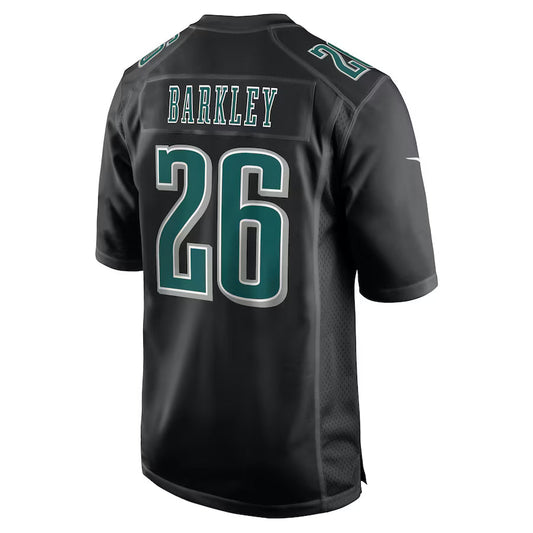 P.Eagles #26 Saquon Barkley Carbon Black Game Jersey Stitched American Football Jerseys