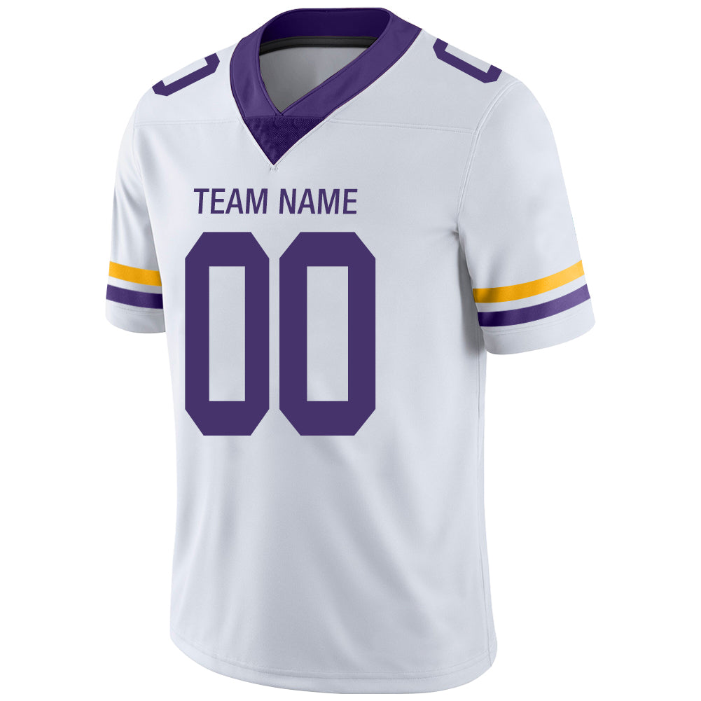Custom MN.Vikings Stitched American Football Jerseys Personalize Birthday Gifts White Jersey