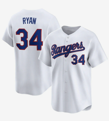 Texas Rangers #34 Nolan Ryan Throwback Cooperstown Collection Limited Jersey - White Stitched Baseball Jersey