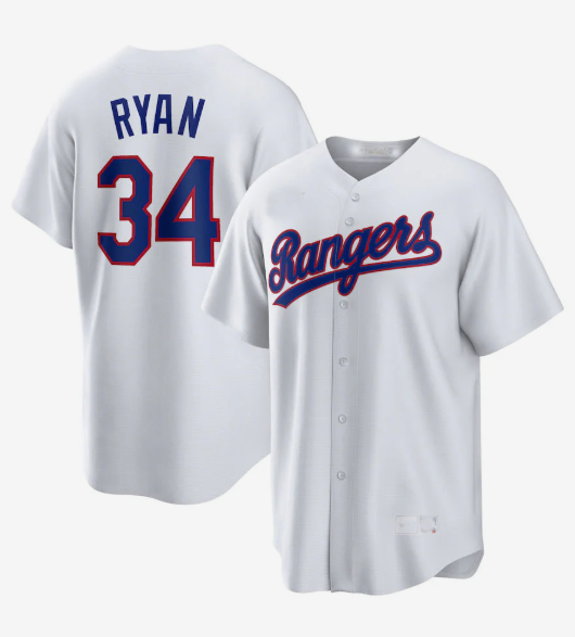Texas Rangers #34 Nolan Ryan White Home Cooperstown Collection Player Jersey Baseball Jerseys